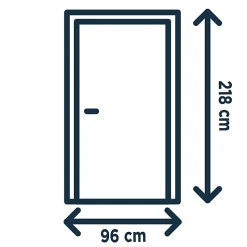 Fortia Porte d'entrée pvc blanc RAL 9003 Hermoso 98 x h.218 cm poussant droit