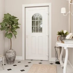 Fortia Porte d'entrée pvc blanc RAL 9003 Ameglia 97 x h.219 cm poussant droit