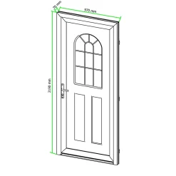 Fortia Porte d'entrée pvc blanc RAL 9003 Ameglia 97 x h.219 cm poussant droit