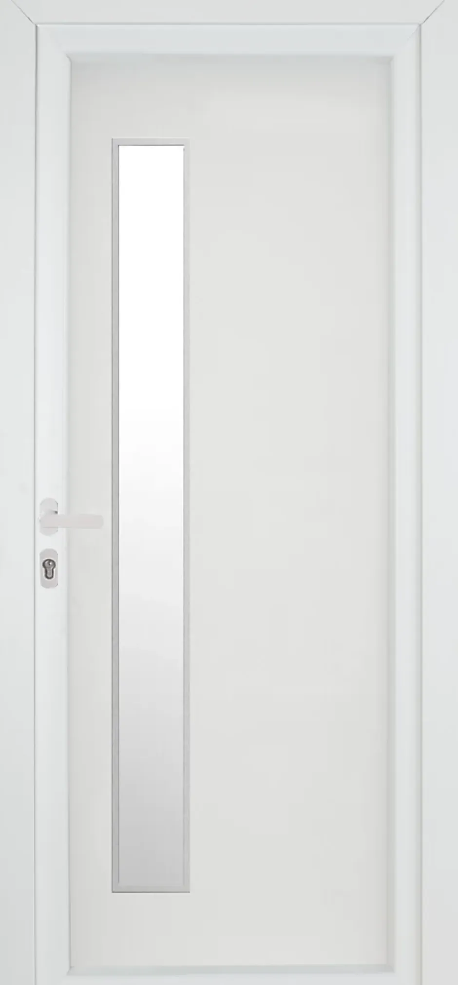 Fortia Porte d'entrée pvc blanc RAL 9003 Gatteo 96 x h.218 cm poussant droit