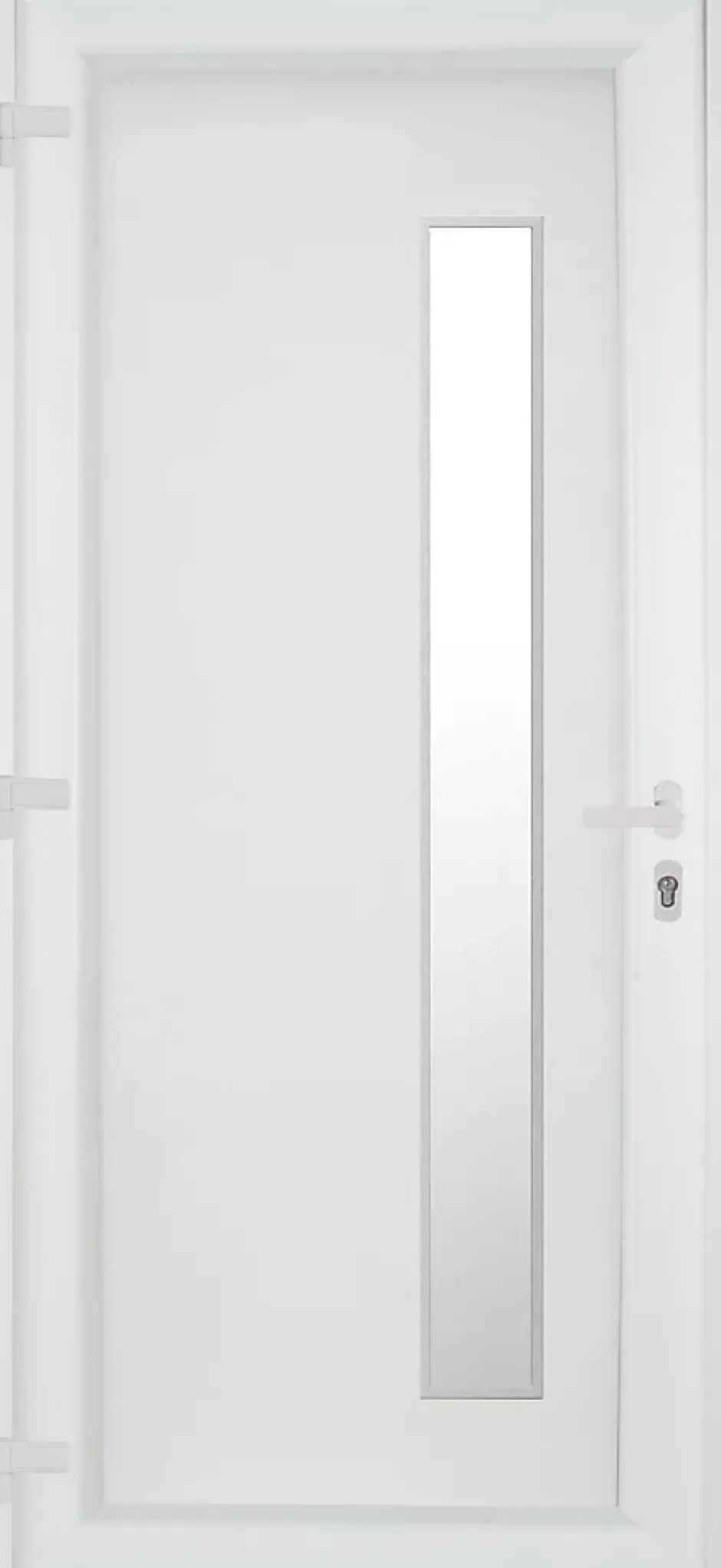 Fortia Porte d'entrée pvc blanc RAL 9003 Gatteo 96 x h.218 cm poussant droit