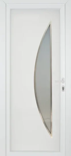 Fortia Porte d'entrée pvc blanc RAL 9003 Hermoso 96 x h.218 cm poussant gauche