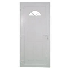 Fortia Porte d'entrée pvc blanc RAL 9003 Lorne 87 x h.219 cm poussant droit