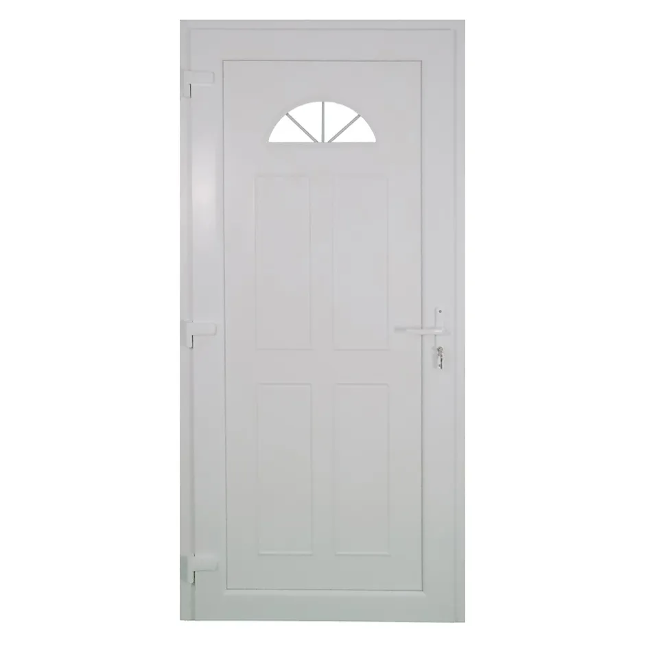 Fortia Porte d'entrée pvc blanc RAL 9003 Lorne 87 x h.219 cm poussant droit