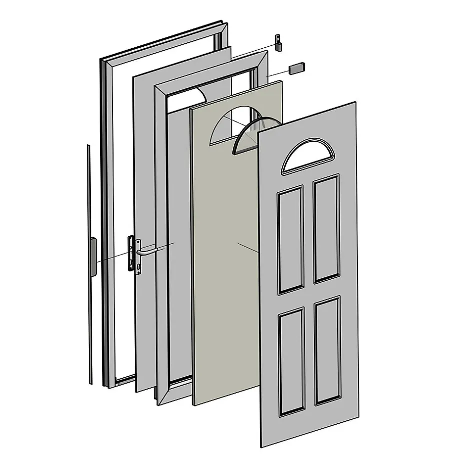 Fortia Porte d'entrée pvc blanc RAL 9003 Lorne 87 x h.219 cm poussant droit