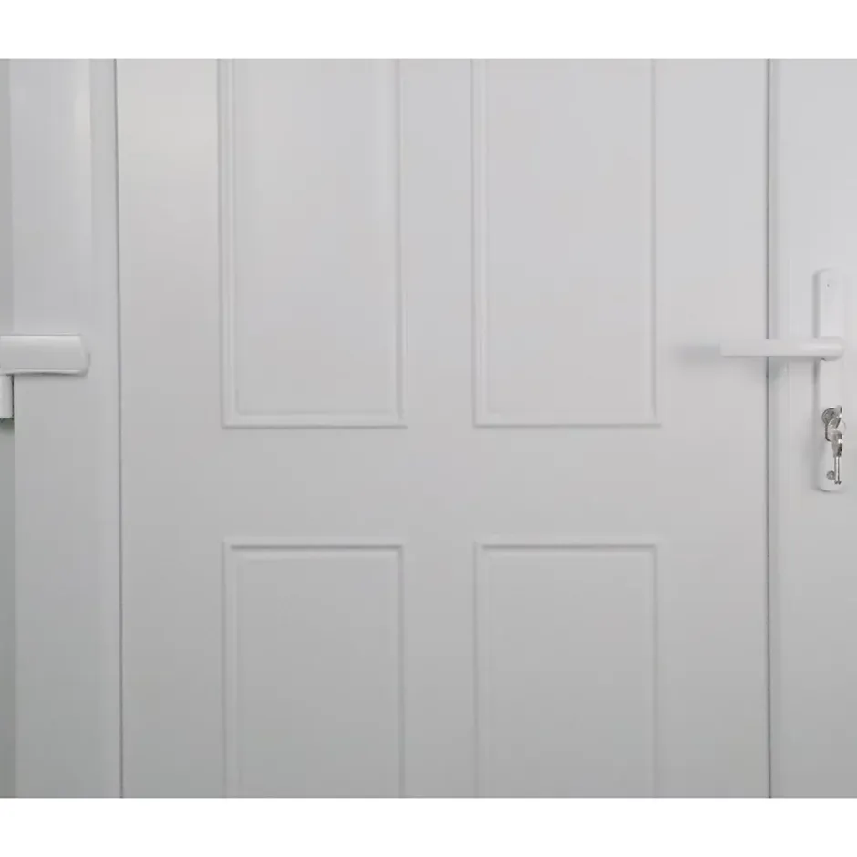 Fortia Porte d'entrée pvc blanc RAL 9003 Lorne 87 x h.219 cm poussant droit