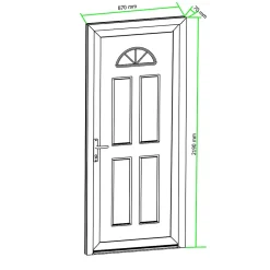 Fortia Porte d'entrée pvc blanc RAL 9003 Lorne 87 x h.219 cm poussant droit