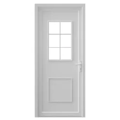 Porte d'entrée pvc blanc RAL 9003 Mindil 97 x h.219 cm poussant gauche-Fortia Online