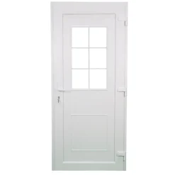 Porte d'entrée pvc blanc RAL 9003 Mindil 97 x h.219 cm poussant gauche-Fortia Online