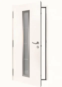 Porte d'entrée Hörmann acier galvanisé l.90 x h.215 cm poussant droit THP700B blanc ral 9016-Hormann
