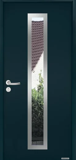 Hormann Porte d'entrée Hörmann acier galvanisé l.90 x h.215 cm poussant droit THP700N gris anthracite ral 7016