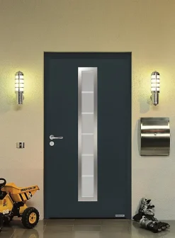 Porte d'entrée Hörmann acier galvanisé l.90 x h.215 cm poussant droit THP700B gris anthracite ral 7016-Hormann Outlet