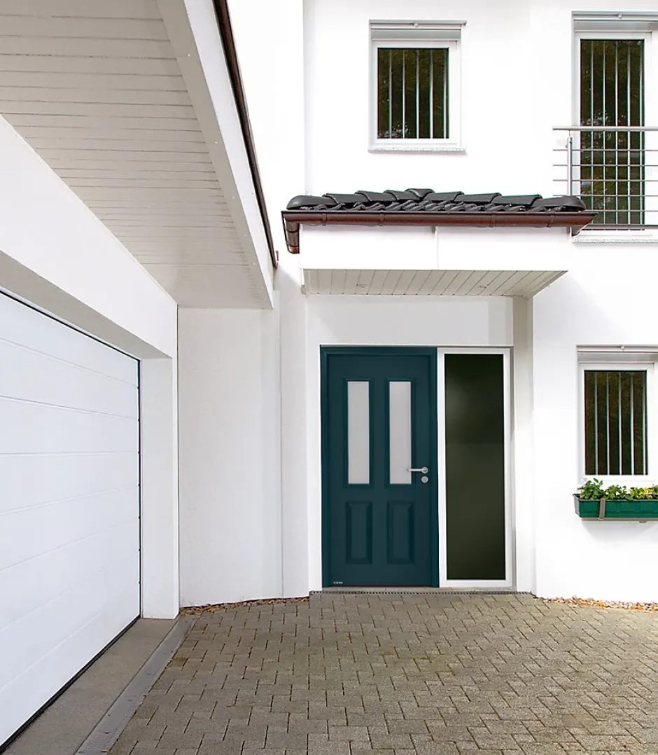 Porte d'entrée Hörmann acier galvanisé l.90 x h.215 cm poussant gauche THP410S gris anthracite ral 7016-Hormann New