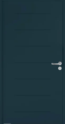 Porte d'entrée Hörmann acier galvanisé l.90 x h.215 cm poussant gauche THP015 gris anthracite ral 7016-Hormann Sale