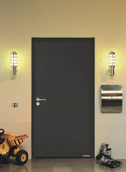 Porte d'entrée Hörmann acier galvanisé l.90 x h.215 cm poussant droit THP015 gris anthracite ral 7016-Hormann