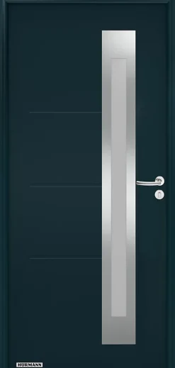 Hormann Porte d'entrée Hörmann acier galvanisé l.90 x h.215 cm poussant gauche THP780S gris anthracite ral 7016