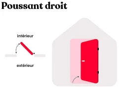 Porte d'entrée pleine en acier H207 x L100 cm - Noir avec rayures effet chêne - épaisseur 55 mm - poussant droit - COBRITA-Vente-unique New