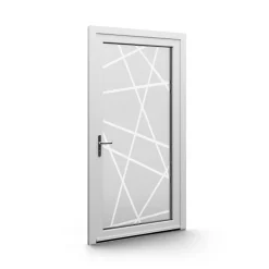 Fral Fermetures Porte d'entrée PVC blanc L 1060mm x H 2150mm ouvant droit