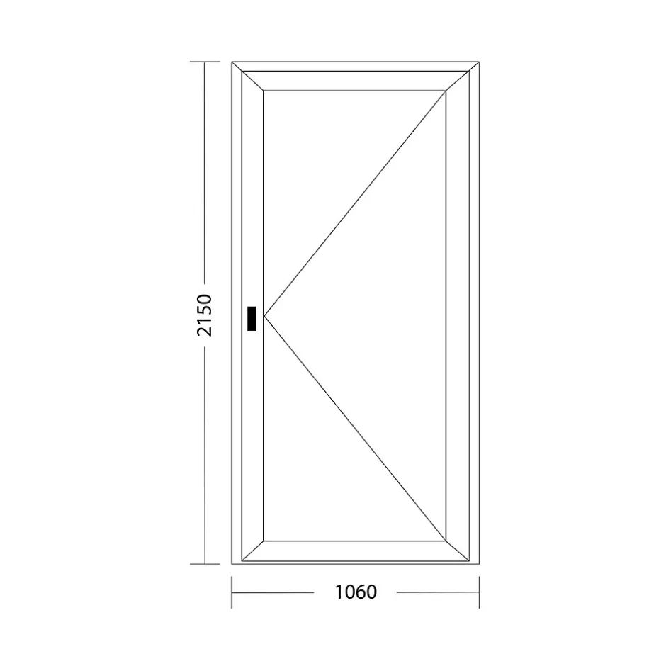 Fral Fermetures Porte d'entrée PVC blanc L 1060mm x H 2150mm ouvant droit
