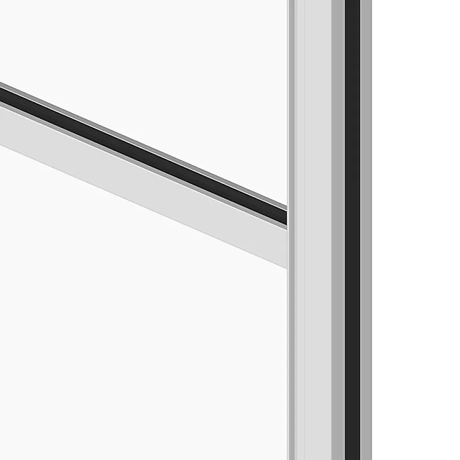 Porte double coulissante H 2088 x L 867 mm - 3 verres horizontaux - trempé 6 mm clair - blanc-MySystem