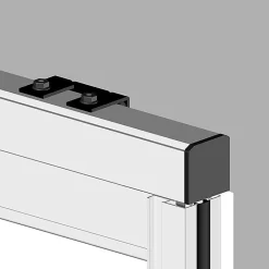 Porte double coulissante H 2088 x L 867 mm - 3 verres horizontaux - trempé 6 mm clair - blanc-MySystem