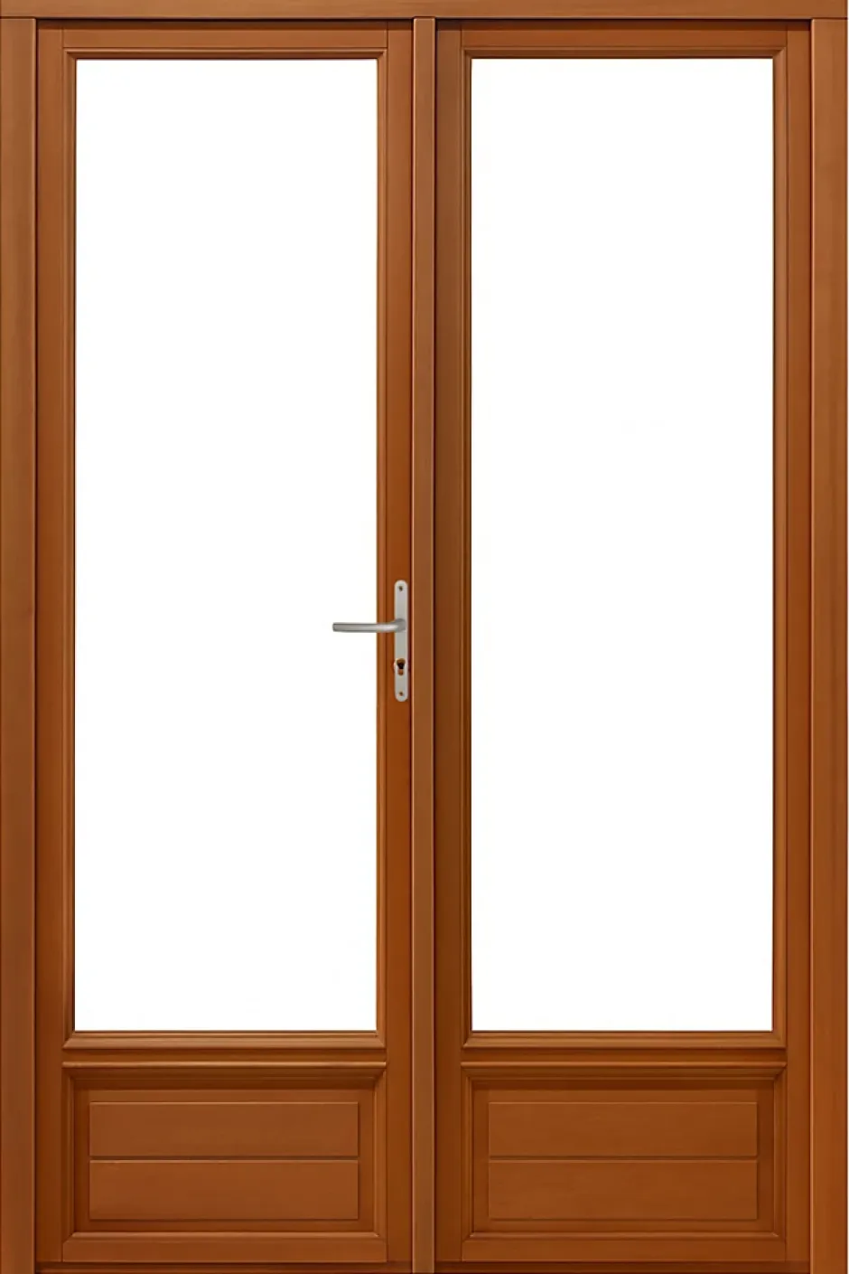 Porte Fenetre Bois 2 Vantaux H215 X L140 Côte Tableau, Poignee, Barillet (ref 01245f924)-Gd Menuiseries Hot