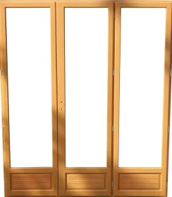 Porte Fenetre Bois 3 Vantaux H215 X L180 Cotes Tableau-Gd Menuiseries Online