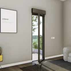 Porte fenêtre alu 1 vantail + volet roulant électrique gris - l.80 x h.215 cm, tirant gauche-GoodHome