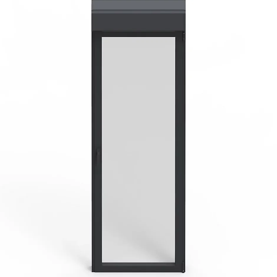 Porte fenêtre alu 1 vantail + volet roulant électrique gris - l.80 x h.215 cm, tirant gauche-GoodHome