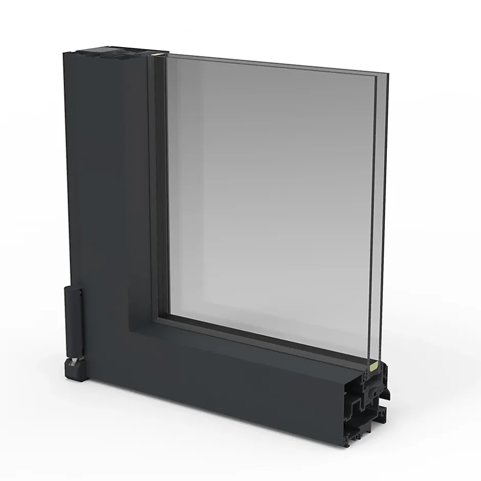 Porte fenêtre alu 1 vantail + volet roulant électrique gris - l.80 x h.215 cm, tirant gauche-GoodHome