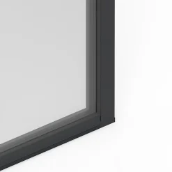 GoodHome Porte fenêtre alu 1 vantail gris - l.80 x h.205 cm, tirant droit