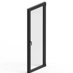 Porte fenêtre alu 1 vantail gris - l.80 x h.215 cm, tirant droit-GoodHome Hot
