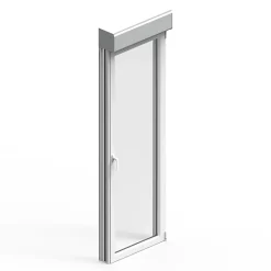 Porte fenêtre alu 1 vantail + volet roulant électrique blanc - l.80 x h.215 cm, tirant droit-GoodHome Sale