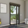 Porte fenêtre alu 2 vantaux + volet roulant électrique gris - l.140 x h.215 cm, tirant droit-GoodHome Outlet