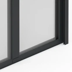 Porte fenêtre alu 2 vantaux + volet roulant électrique gris - l.120 x h.215 cm, tirant droit-GoodHome Best