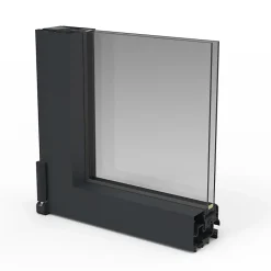 Porte fenêtre alu 2 vantaux + volet roulant électrique gris - l.120 x h.215 cm, tirant droit-GoodHome Best