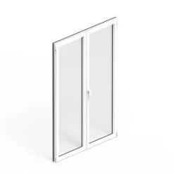 Porte fenêtre alu 2 vantaux blanc - l.120 x h.215 cm, tirant droit-GoodHome Online
