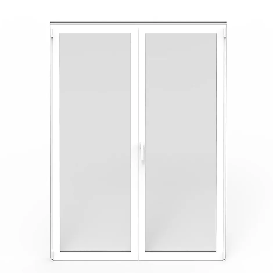 Porte fenêtre alu 2 vantaux blanc - l.120 x h.215 cm, tirant droit-GoodHome Online