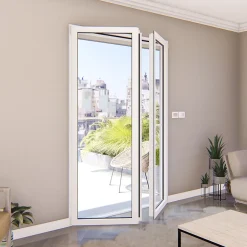 Porte fenêtre alu 2 vantaux blanc - l.120 x h.215 cm, tirant droit-GoodHome Online