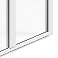 Porte fenêtre alu 2 vantaux blanc - l.120 x h.215 cm, tirant droit-GoodHome Online