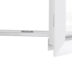 GoodHome Porte fenêtre alu 2 vantaux + volet roulant électrique blanc - l.120 x h.215 cm, tirant droit