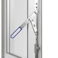 GoodHome Porte fenêtre alu 2 vantaux + volet roulant électrique blanc - l.140 x h.215 cm, tirant droit