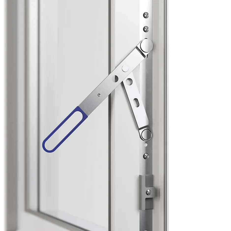 GoodHome Porte fenêtre alu 2 vantaux + volet roulant électrique blanc - l.140 x h.215 cm, tirant droit