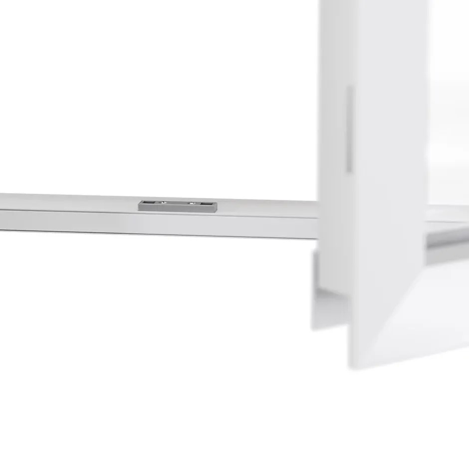GoodHome Porte fenêtre alu 2 vantaux + volet roulant électrique blanc - l.140 x h.215 cm, tirant droit
