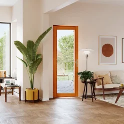 GoodHome Porte fenêtre bois 1 vantail - l.80 x h.215 cm, tirant gauche