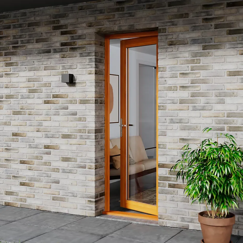 GoodHome Porte fenêtre bois 1 vantail - l.80 x h.215 cm, tirant gauche