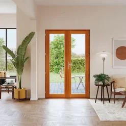 GoodHome Porte fenêtre bois 2 vantaux - l.120 x h.205 cm, tirant droit