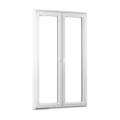 Porte fenêtre oscillo-battante double vantaux PVC blanc L 1200mm x H 2150mm ouvrant droit-Fral Fermetures Online