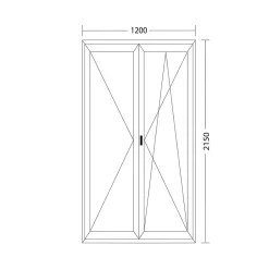 Porte fenêtre oscillo-battante double vantaux PVC anthracite L 1200mm x H 2150mm ouvrant droit-Fral Fermetures Outlet