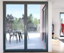 Porte fenêtre oscillo-battante double vantaux PVC anthracite L 1200mm x H 2150mm ouvrant droit-Fral Fermetures Outlet